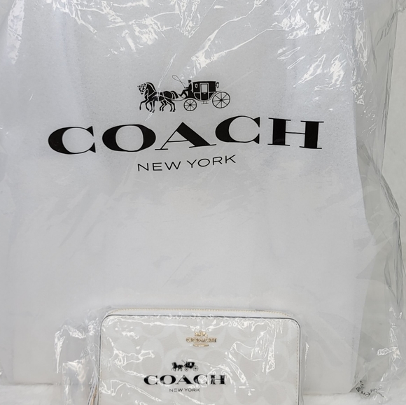 Coach SET 2 PCS Signature Shoulder Bag Purse Handbag + Wallet NWT - Picture 15 of 16